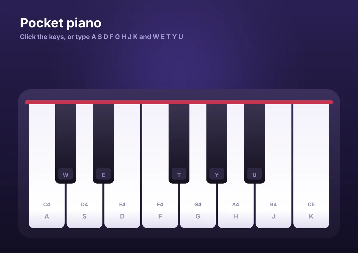 Pocket piano: an Ova Motion template