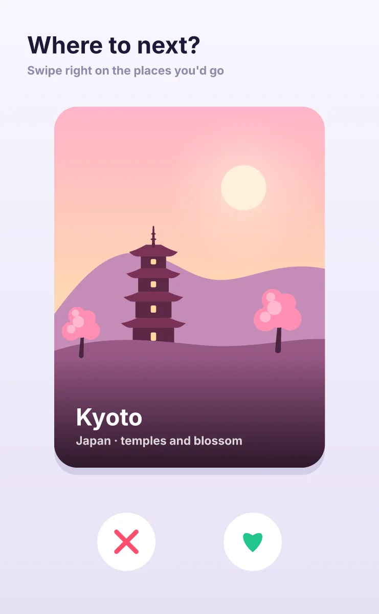 Swipe cards: an Ova Motion template